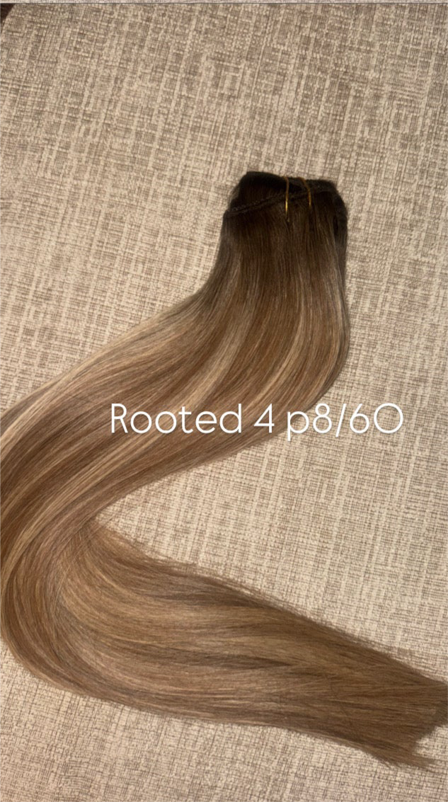 22” CLIP IN ROOTED WALNUT-SANDIE LIGHT