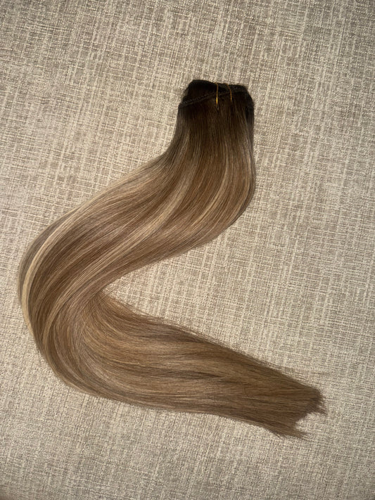 22” CLIP IN ROOTED WALNUT-SANDIE LIGHT