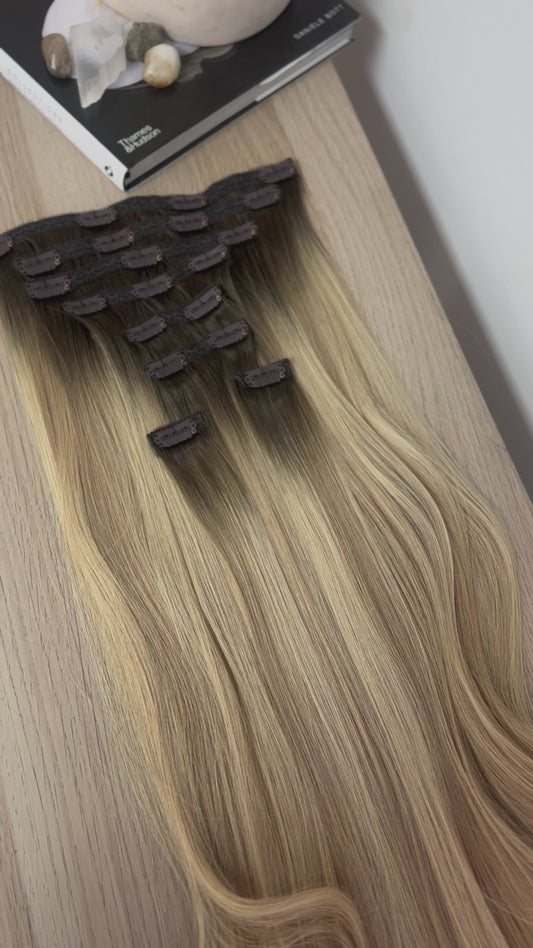22” CLIP IN ROOTED BLONDIE